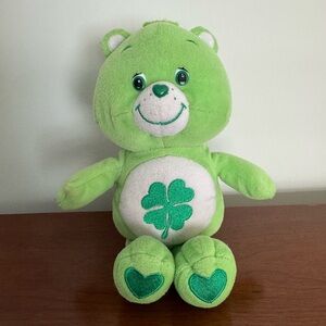 2003 Care Bears Good Luck Bear 10" Plush Toy Green